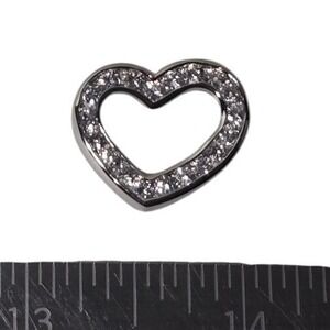 NEW NOTHING BUT HEARTS .925 sterling silver cubic zirconia offset heart charm